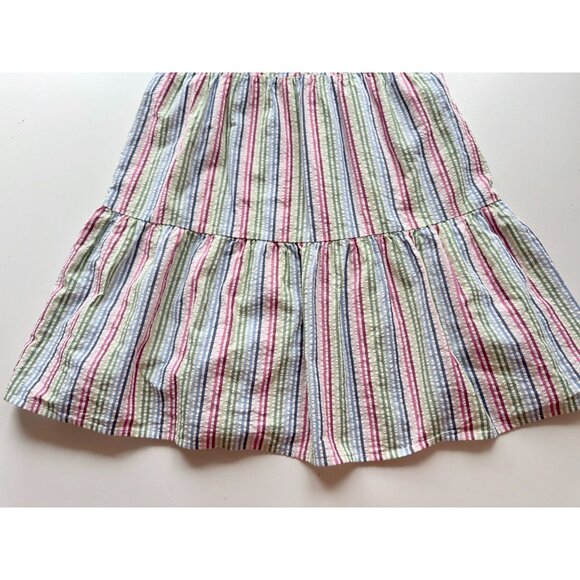 Girls' CREWCUTS J CREW Rainbow Striped Seersucker Tiered A-Line Dress, Size 8 - Picture 3 of 11